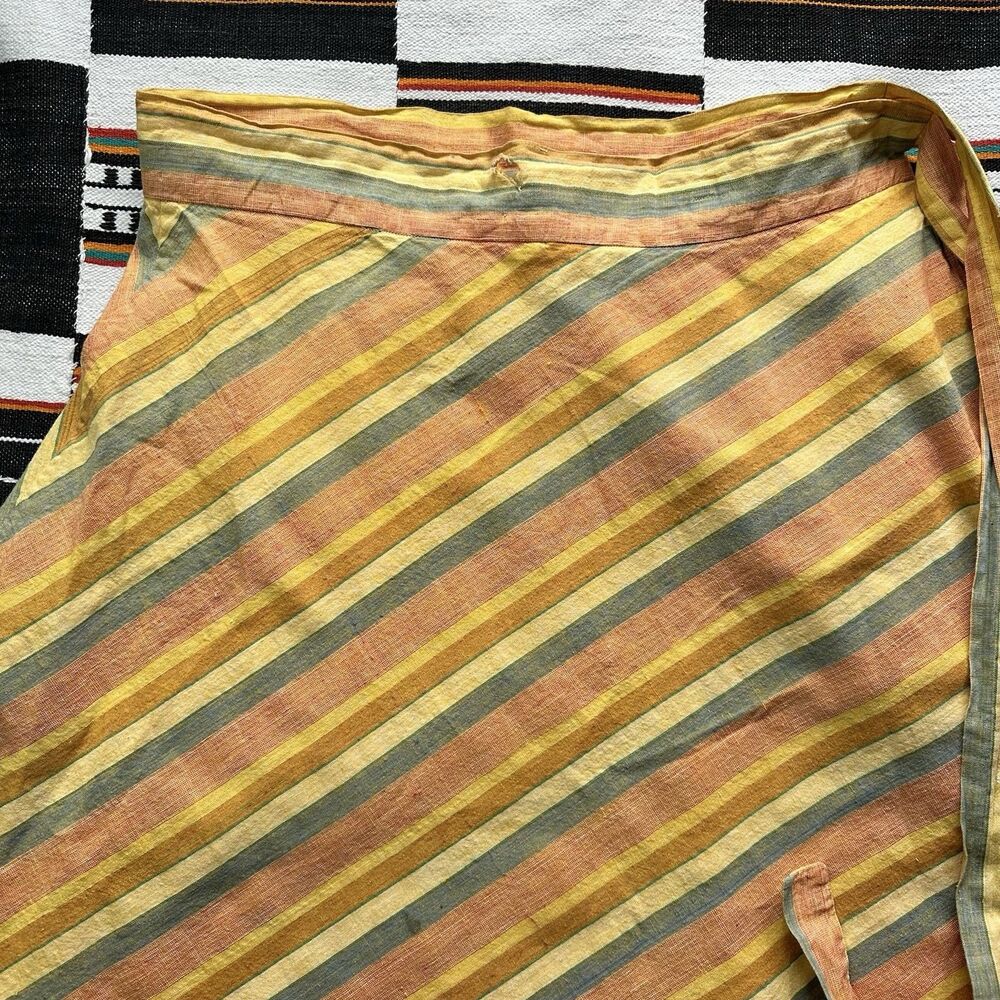 Vintage 70’s Modern Junior Cotton Wrap Around Skirt. Large. Boho. Rare Vintage. - Picture 12 of 16